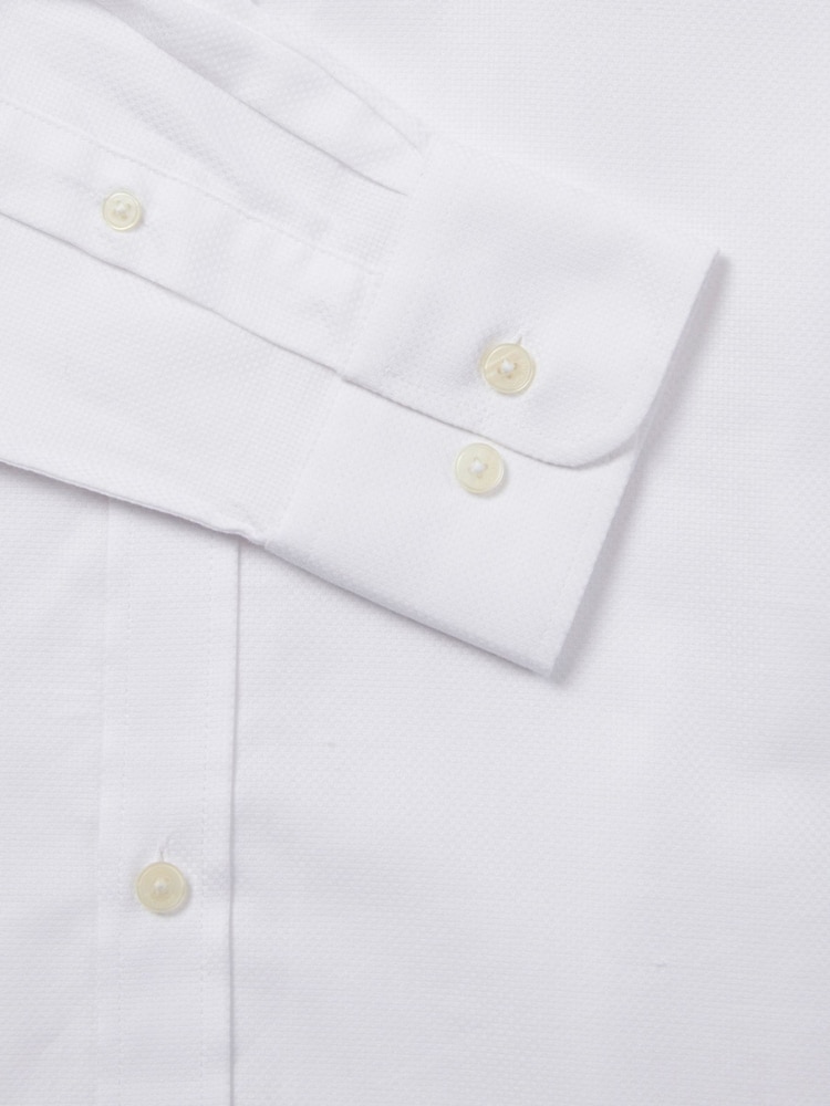Duchamp White Duchamp Mens Square Dobby White 100% Cotton Shirt - Image 5 of 5