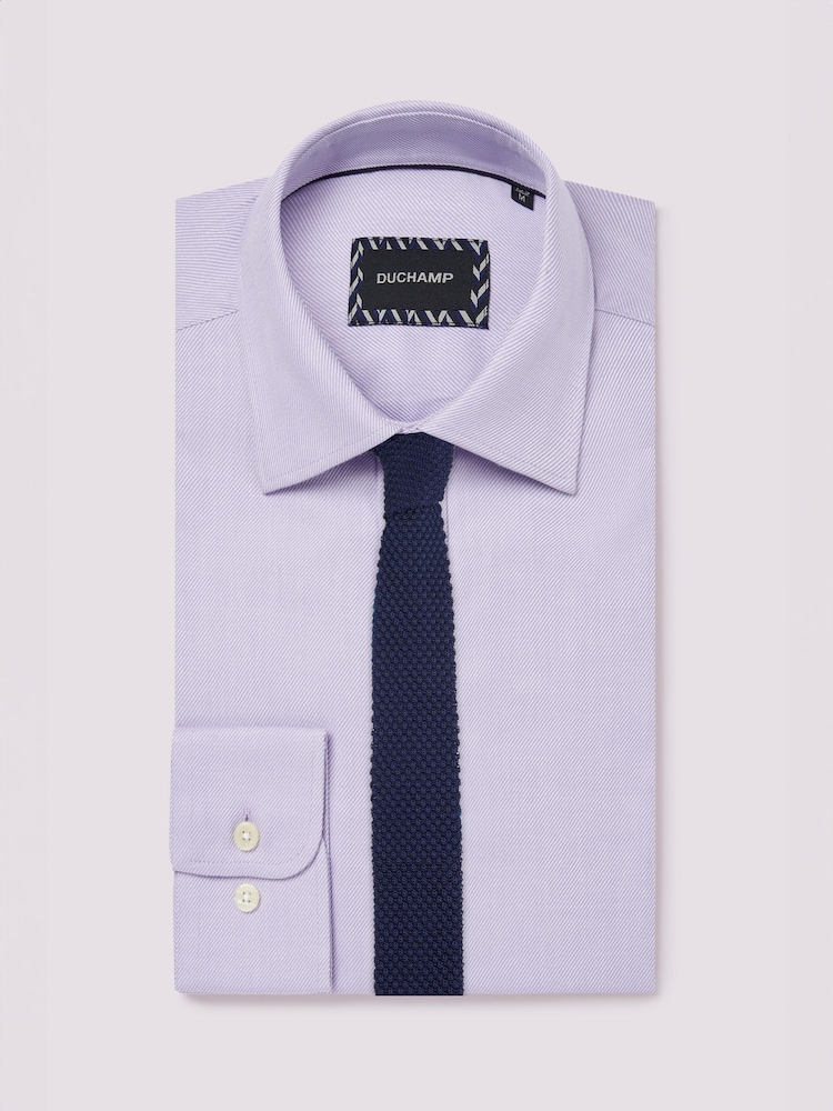 Duchamp Purple Duchamp Mens Royal Twill 100% Cotton Shirt - Image 2 of 5 Duchamp Purple Duchamp Mens Royal Twill 100% Cotton Shirt - Image 2 of 5