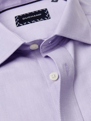 Duchamp Purple Duchamp Mens Royal Twill 100% Cotton Shirt - Image 3 of 5