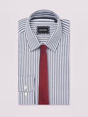 Duchamp Blue Duchamp Mens Blue Dobby Stripe 100% Cotton Shirt - Image 2 of 5