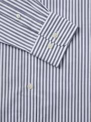 Duchamp Blue Duchamp Mens Blue Dobby Stripe 100% Cotton Shirt - Image 5 of 5