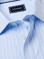 Duchamp Blue Duchamp Mens Blue Wide Stripe 100% Cotton Shirt - Image 4 of 5