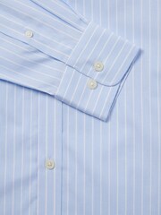 Duchamp Blue Duchamp Mens Blue Wide Stripe 100% Cotton Shirt - Image 5 of 5