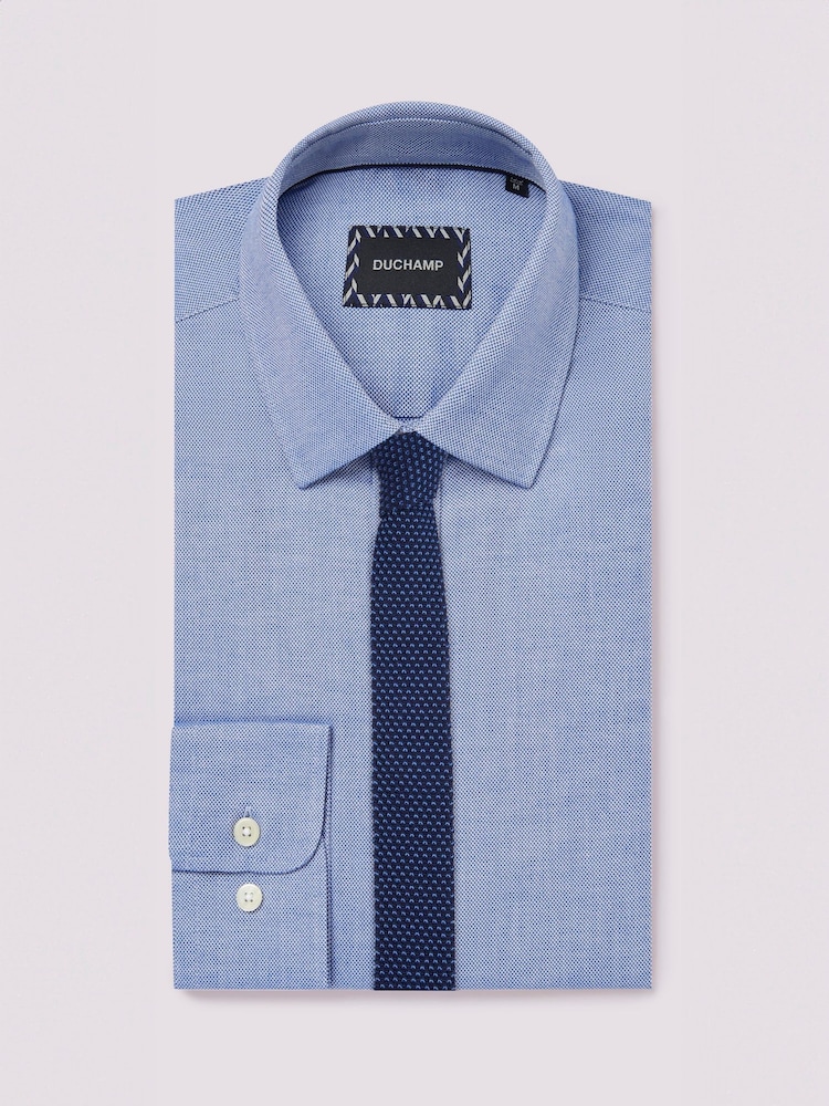 Duchamp Blue Duchamp Mens Royal 100% Cotton Oxford Shirt - Image 2 of 5