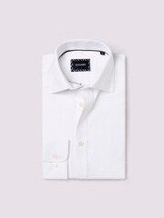 Duchamp White Duchamp Mens Royal Twill 100% Cotton Shirt - Image 1 of 5
