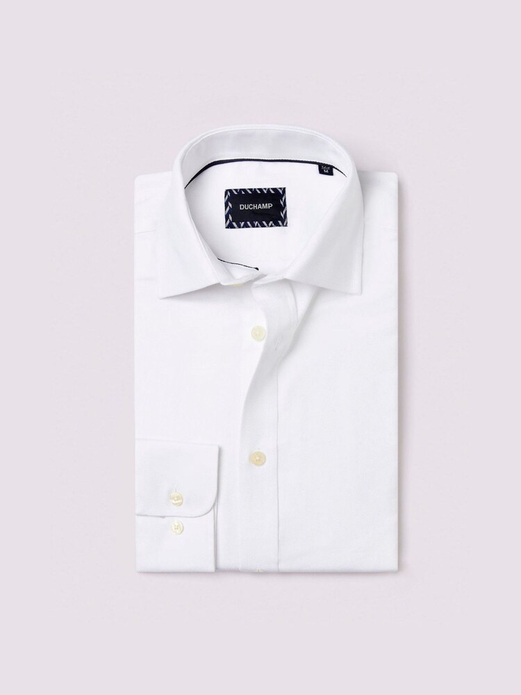 Duchamp White Duchamp Mens Royal Twill 100% Cotton Shirt - Image 1 of 5 Duchamp White Duchamp Mens Royal Twill 100% Cotton Shirt - Image 1 of 5