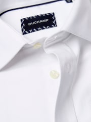 Duchamp White Duchamp Mens Royal Twill 100% Cotton Shirt - Image 3 of 5