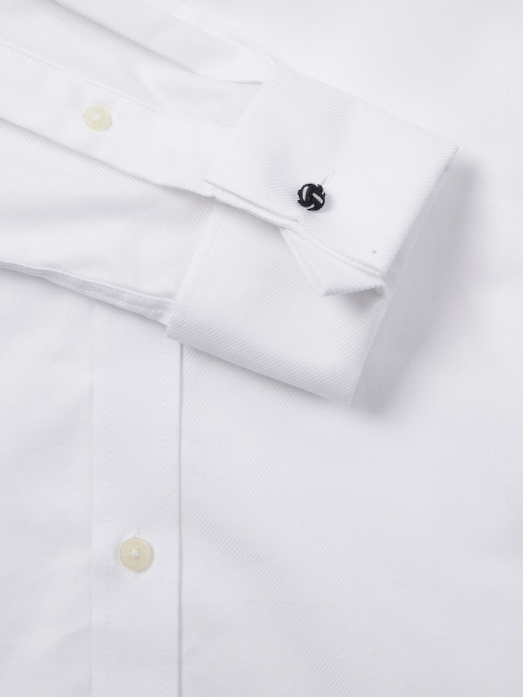 Duchamp White Duchamp Mens Royal Twill Double Cuff White 100% Cotton Shirt - Image 5 of 5 Duchamp White Duchamp Mens Royal Twill Double Cuff White 100% Cotton Shirt - Image 5 of 5