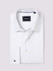 Duchamp – Royal – Twill-Hemd für Herren mit doppelter Manschette aus 100 % Baumwolle in Weiß - Bild 6 von 6
