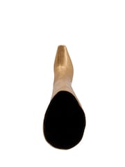 Dune London Gold Slink Angle Mid Heel Knee High Boots - Image 5 of 6