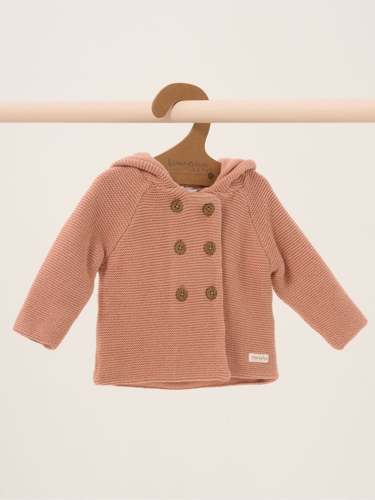 Homegrown 100% Cotton Double Knit Wrap Hooded Cardigan - Image 1 of 3 Homegrown 100% Cotton Double Knit Wrap Hooded Cardigan - Image 1 of 3