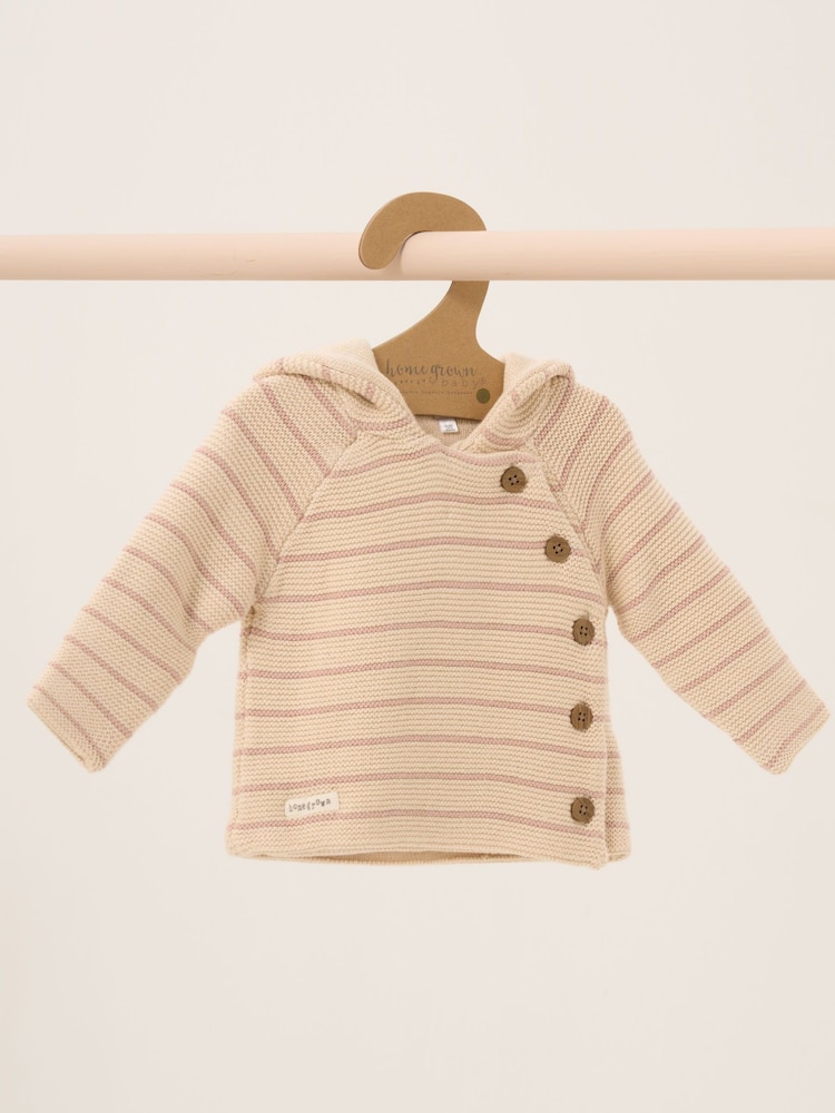 Homegrown 100% Cotton Double Knit Wrap Hooded Cardigan - Image 1 of 2