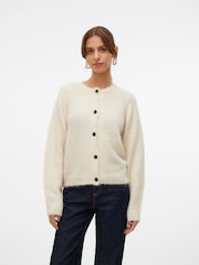 VERO MODA Cream Round Neck Button Up Cardigan - Image 3 of 7