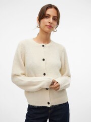 VERO MODA Cream Round Neck Button Up Cardigan - Image 6 of 7