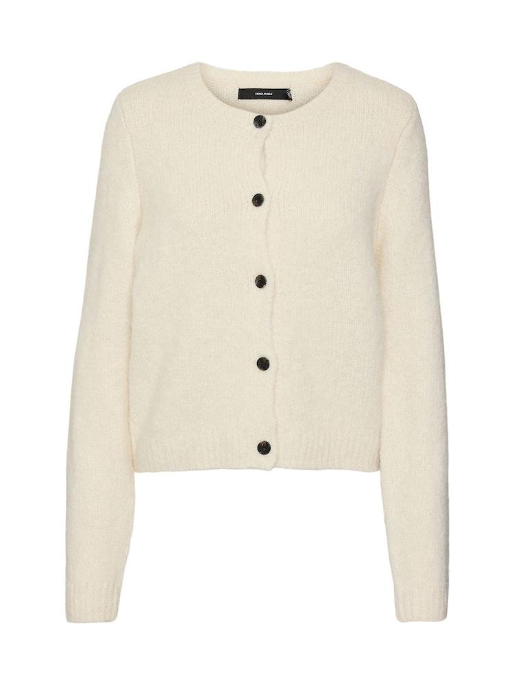 VERO MODA Cream Round Neck Button Up Cardigan - Image 7 of 7