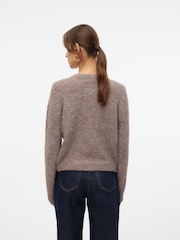 VERO MODA Brown Round Neck Button Up Cardigan - Image 2 of 6