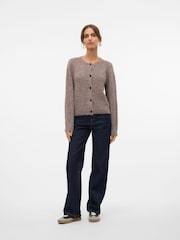 VERO MODA Brown Round Neck Button Up Cardigan - Image 3 of 6
