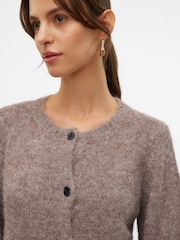 VERO MODA Brown Round Neck Button Up Cardigan - Image 4 of 6