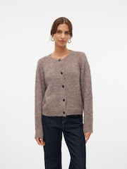 VERO MODA Brown Round Neck Button Up Cardigan - Image 5 of 6