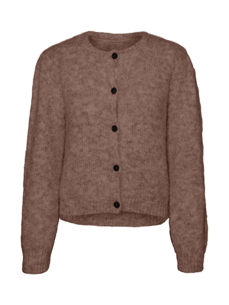 VERO MODA Brown Round Neck Button Up Cardigan - Image 6 of 6