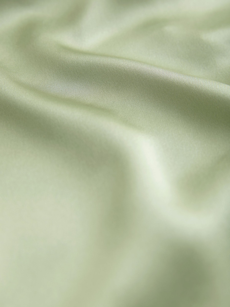 Sage Green Bridesmaid Satin Cowl Neck V-Back Maxi Dress - Image 8 of 8