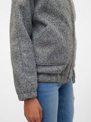 VERO MODA Grey Textured Bomber Jacket - Image 2 of 6