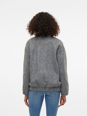 VERO MODA Grey Textured Bomber Jacket - Image 5 of 6