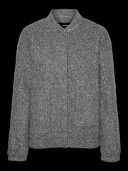 VERO MODA Grey Textured Bomber Jacket - Image 6 of 6