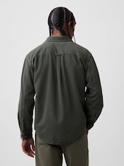 Gap Green UltraSoft Denim Relaxed Utility Shirt - Image 2 of 4