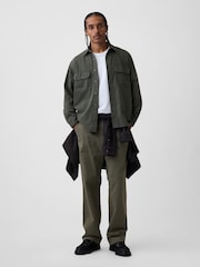Gap Green UltraSoft Denim Relaxed Utility Shirt - Image 3 of 4