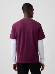 Bordeaux - T-shirt grafica Gap Everyday Soft Relaxed - Immagine 2 di 4