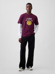 Bordeaux - T-shirt grafica Gap Everyday Soft Relaxed - Immagine 3 di 4