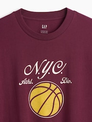 Bordeaux - T-shirt grafica Gap Everyday Soft Relaxed - Immagine 4 di 4