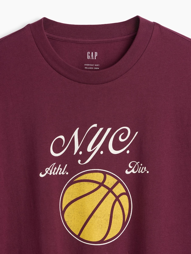 Bordeaux - T-shirt grafica Gap Everyday Soft Relaxed - Immagine 4 di 4