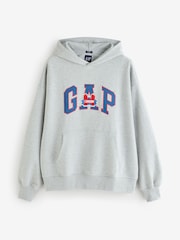 Gap Grey Hoodie Logo London Pullover Hoodie - Image 1 of 4