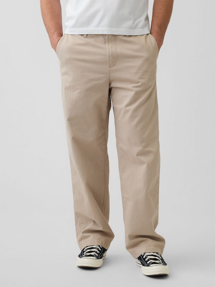 Gap Beige Heavyweight Twill Baggy Chinos - Image 1 of 6 Gap Beige Heavyweight Twill Baggy Chinos - Image 1 of 6