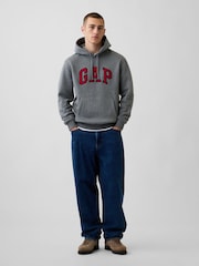 Gap Grey/Red VintageSoft Arch Logo Hoodie - Image 3 of 4