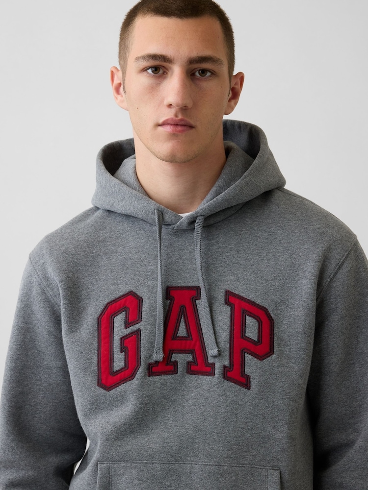 Gap Grey/Red VintageSoft Arch Logo Hoodie - Image 4 of 4 Gap Grey/Red VintageSoft Arch Logo Hoodie - Image 4 of 4