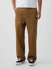 Gap Brown Herringbone '90s Loose Trousers - Image 1 of 6
