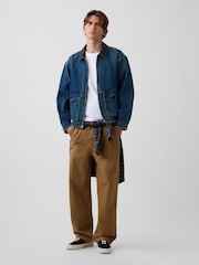 Gap Brown Herringbone '90s Loose Trousers - Image 5 of 6