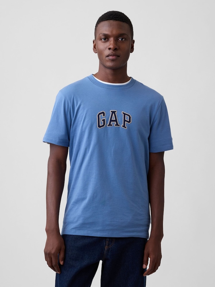 Albastru - Tricou cu mânecă scurtă și logo arc Gap - Imaginea 1 din 4