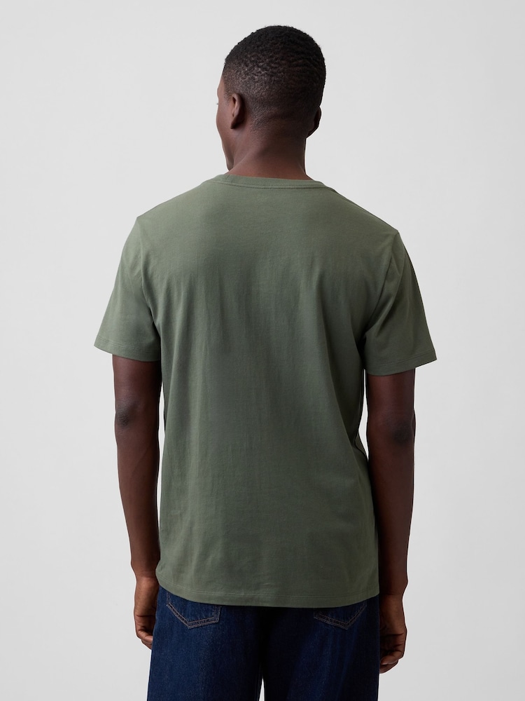 Verde - Gap Everyday Soft Mini Logo Short Sleeve T-Shirt - Imaginea 2 din 4