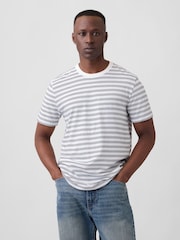 Gap White/Black EverydaySoft Stripe Crew Neck T-Shirt - Image 1 of 5