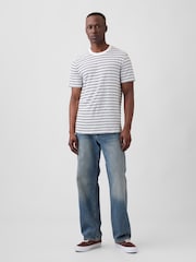 Gap White/Black EverydaySoft Stripe Crew Neck T-Shirt - Image 3 of 5