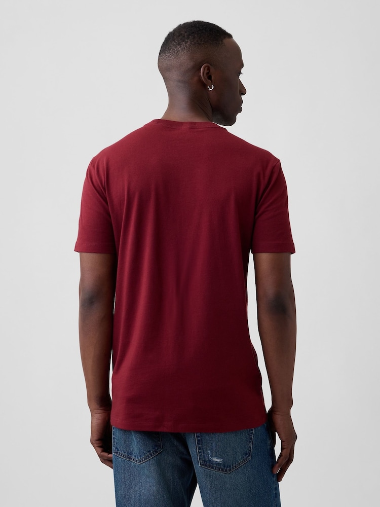 Gap Burgundy Red Everyday Soft Crew Neck T-Shirt - Image 2 of 5 Gap Burgundy Red Everyday Soft Crew Neck T-Shirt - Image 2 of 5