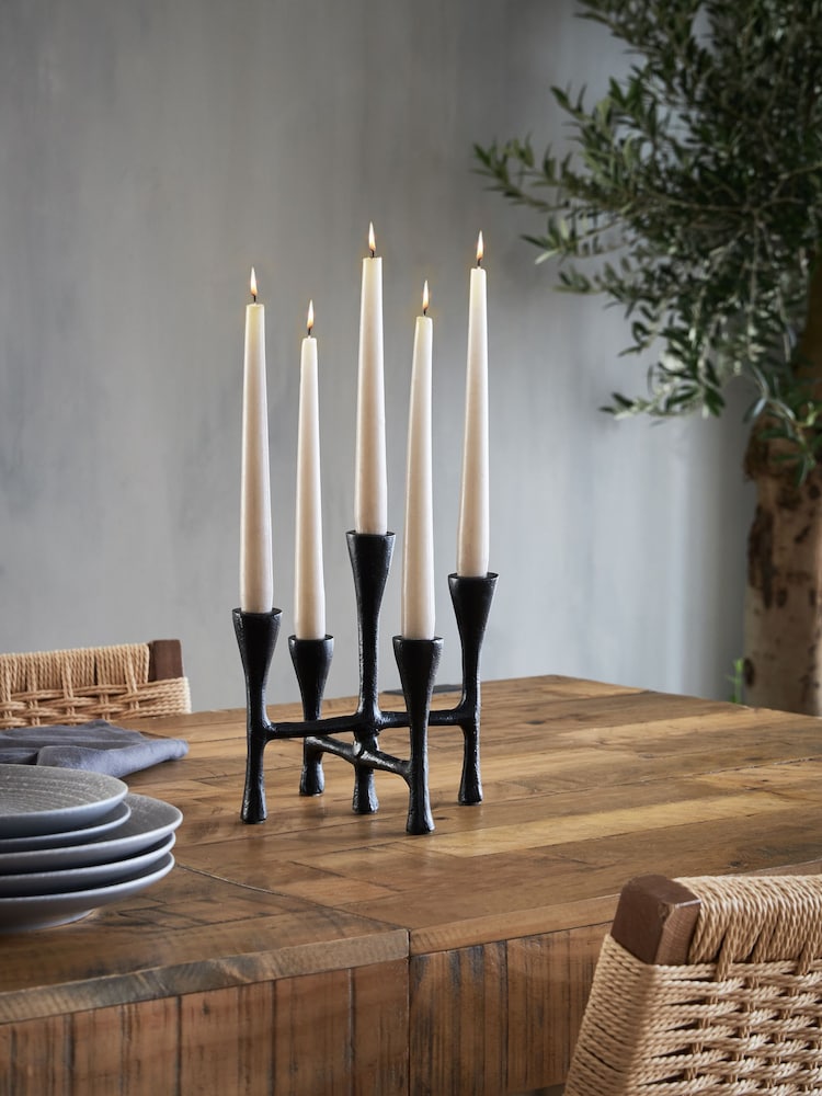 Black Candelabra Candle Holder - Image 1 of 6