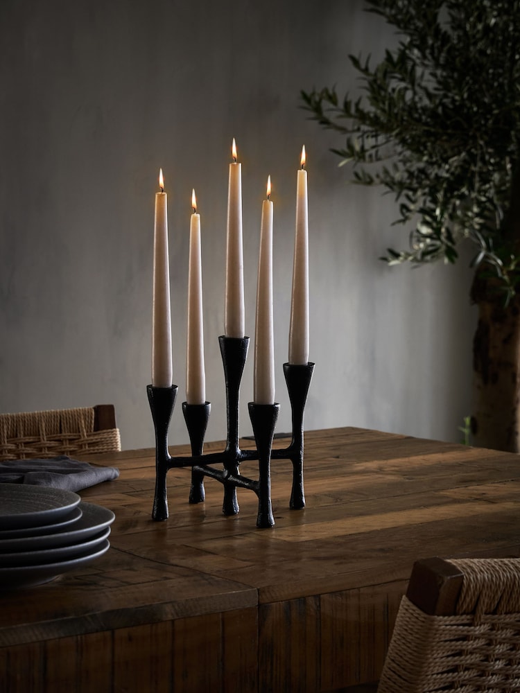 Black Candelabra Candle Holder - Image 2 of 6