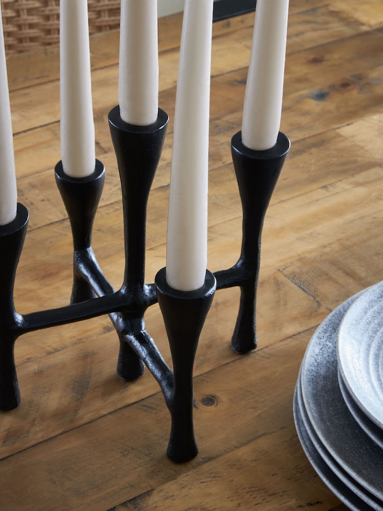 Black Candelabra Candle Holder - Image 3 of 6