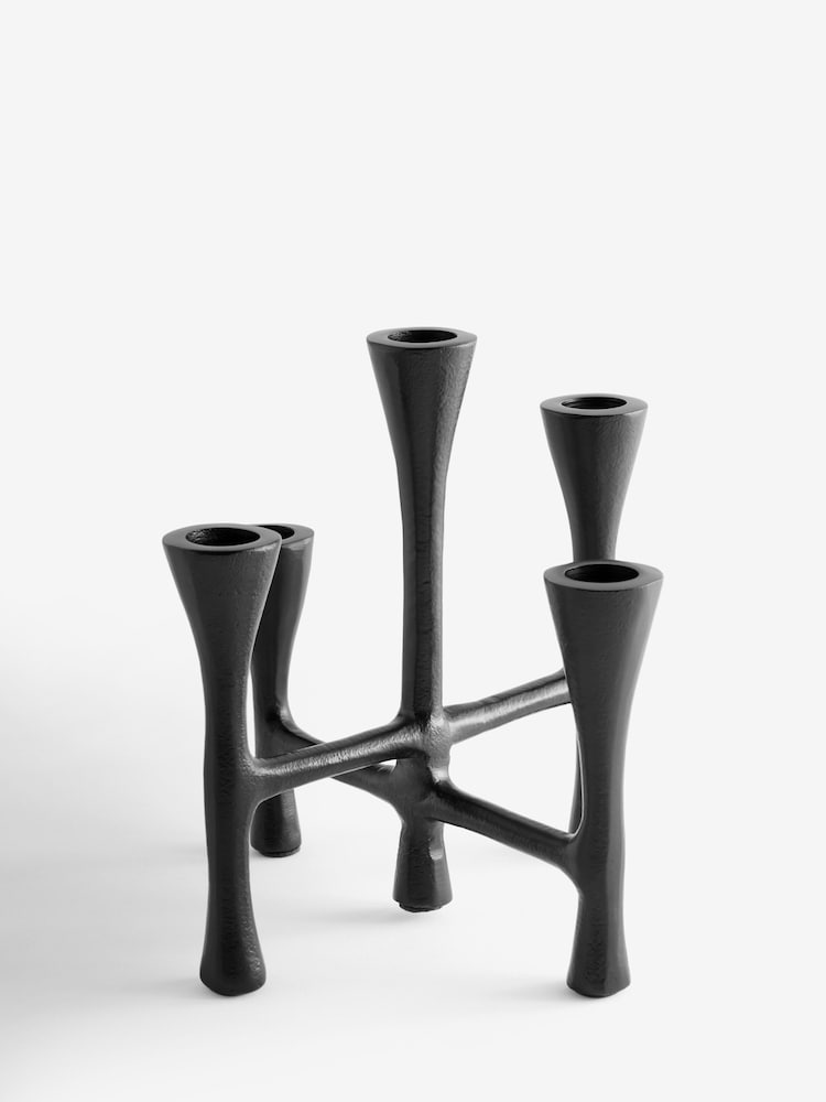 Black Candelabra Candle Holder - Image 4 of 6