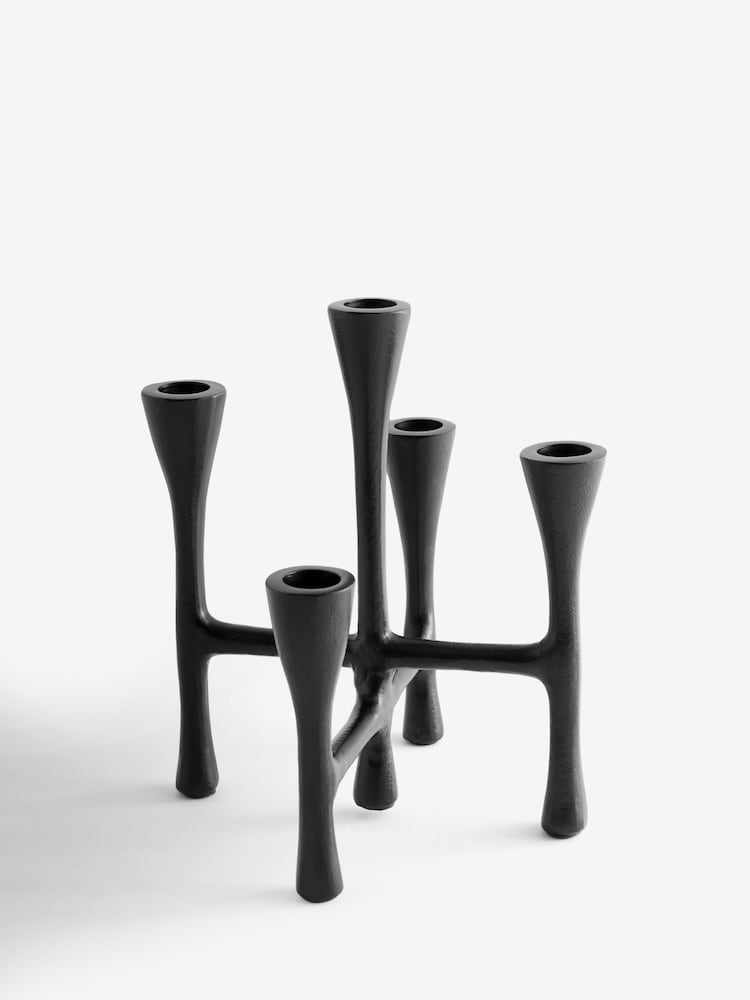 Black Candelabra Candle Holder - Image 5 of 6